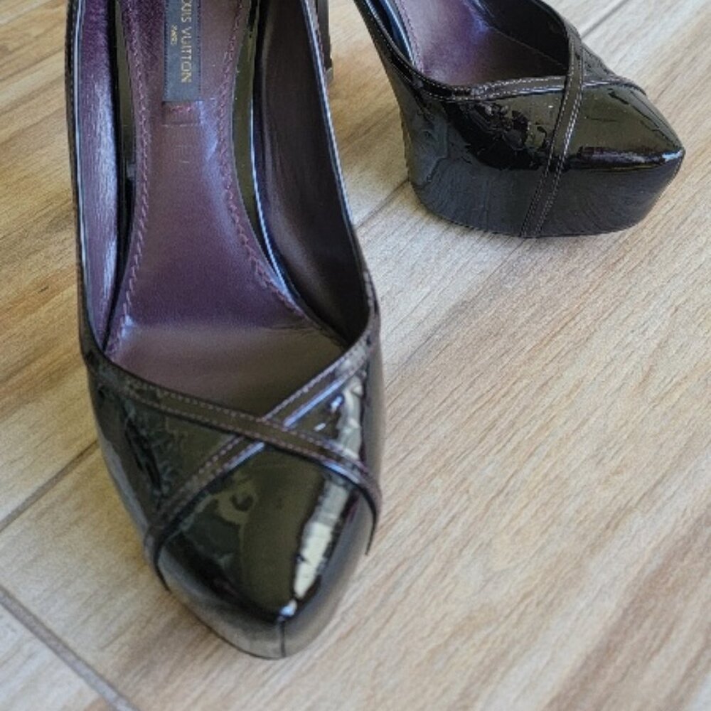 Louis Vuitton Bordeaux Tamara Amarante Monogram Patent Leather Platform Eur.38 - Picture 7 of 16